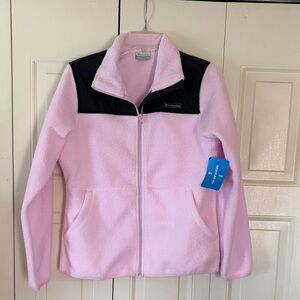 Columbia Fleece NWT Pink Black Gorpcore Outdoors Spring Lightweight Size M